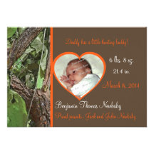 Woodland Tree Camo Baby Invites