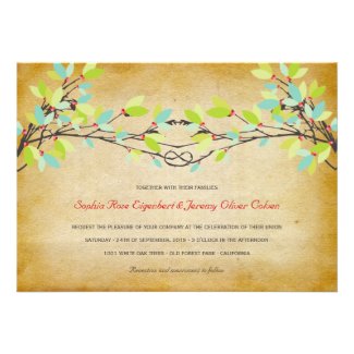 Woodland Vintage Rustic Knotted Love Tree Wedding Cards