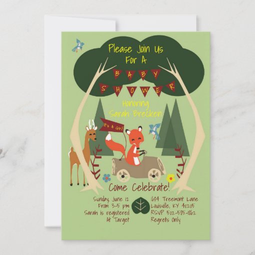 Woodlands Baby Shower Invitation Zazzle