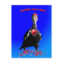 WOODPECKER Valentine's Day Gifts postcards by HANDPRINTS WOODPECKER Valentine's Day Gifts postcards
