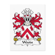 Woods Family Crest postcards