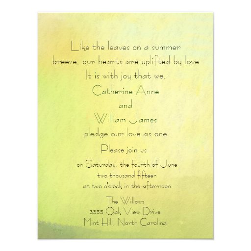 Woods Forest Casual Elegant Outdoor Wedding Custom Announcement