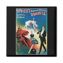 Wood's ~ Woodita Magician Vintage Magic Act Magnets