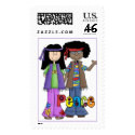 Woodstock Anniversary Peace 'n Love Hippie Stamp stamp