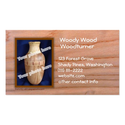 Woodturner Custom Photo Business Card Template (back side)