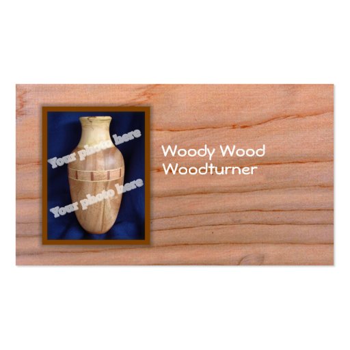 Woodturner Custom Photo Business Card Template (front side)