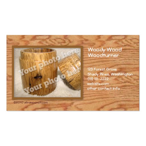 Woodturner Custom Photo Business Card Template (back side)