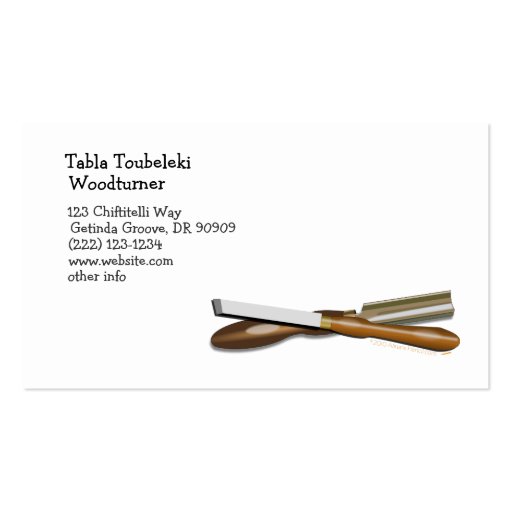 Woodturning Tools Crossed Roughing Gouge and Skew Business Card Template (back side)