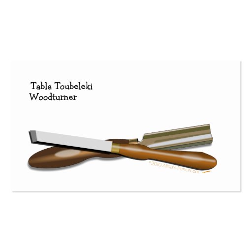 Woodturning Tools Crossed Roughing Gouge and Skew Business Card Template (front side)