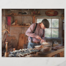 Woodworker - Carving - Carving a duck Flyer Design