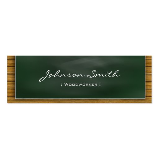 Woodworker - Cool Blackboard Personal Business Card Templates (front side)