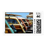 Woody cars, lined up stamp