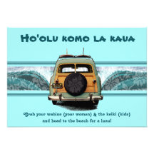 Woody Wave Luau Invitations