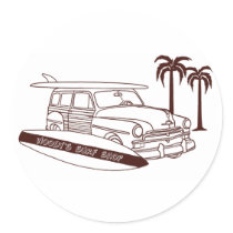 Woody's Surf Shop stickers