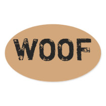 WOOF Oval Sticker