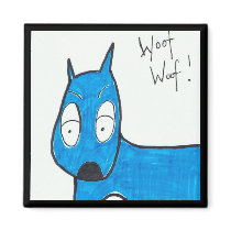 woof woof Square Fridge Magnet