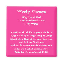 Woofy Chomps Recipe Magnet color by kidsfunrecipemagnets Woofy Chomps Recipe Magnet color