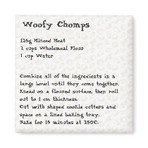 Woofy Chomps Recipe Magnet pink magnets