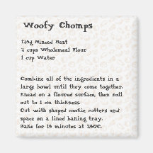 Woofy Chomps Recipe Magnet pink
