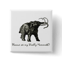 Wooley Mammoth Pin buttons by JaZilla Wooley Mammoth Pin buttons