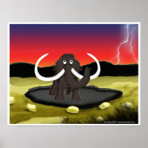 Woolly Mammoth Illustration Poster