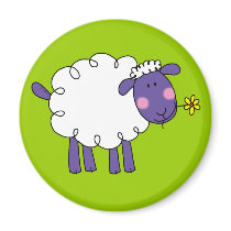 Woolly sheep refrigerator magnet