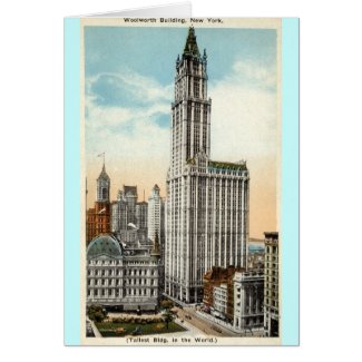 Woolworth Building New York Repro Vintage 1921 card