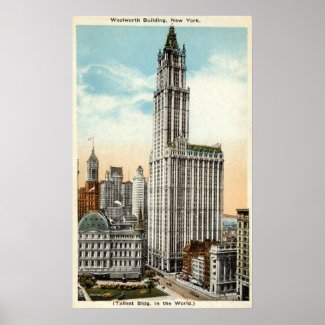 Woolworth Building New York Repro Vintage 1921 print