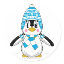 Wooly Hat Penguin Sticker