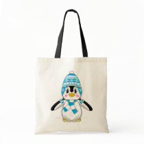 Wooly Hat Penguin Tote Bag