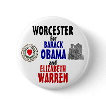Worcester for Obama and Warren 2012 Buttons