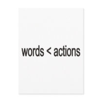 word < actions postcard