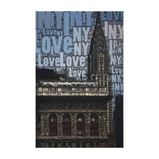 Word Art: Chrysler Building, I Love NY Canvas Prints