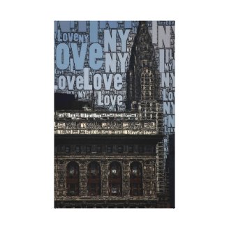 Word Art: Chrysler Building, I Love NY Gallery Wrap Canvas