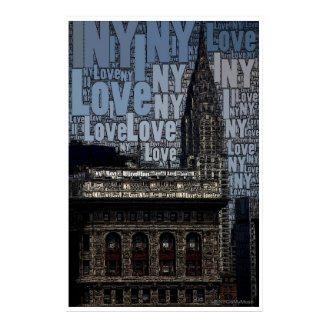 Word Art: Chrysler Building, I Love NY Print