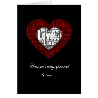 Word Art: Love in a Double Heart Card