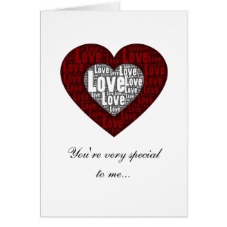 Word Art: Love in a Double Heart - White backgroun Card