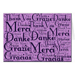 Word Art: Thank You in Multi Languages - Pink Navy Greeting Card