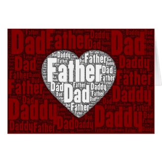 Word Art: Valentine for Father Card