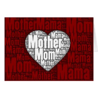 Word Art: Valentine for Mother Card