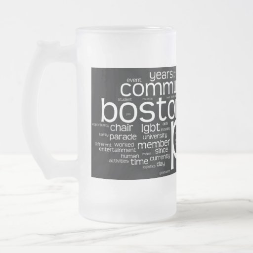 Word Cloud Frosted Stein Mugs