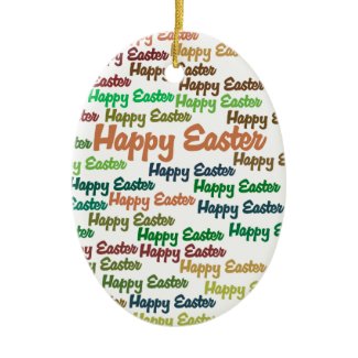 Word Cloud Light Happy Easter Egg Ornament