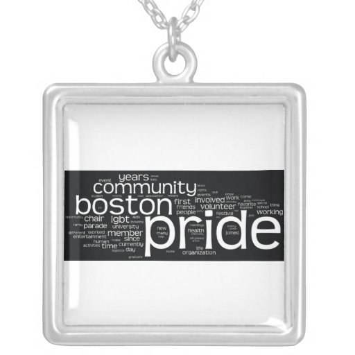 Word Cloud Square Necklace