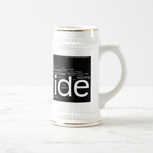 Word Cloud White Stein Mug
