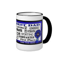 Word Collage World Best Dad Blue Ribbon Coffee Mug