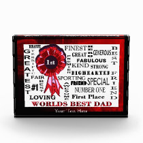 Word Collage Worlds Best Dad Acrylic Block Award