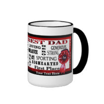 Word Collage Worlds Best Dad Red Ribbon Coffee Mug