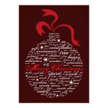 Word Ornament Personalized Invitation