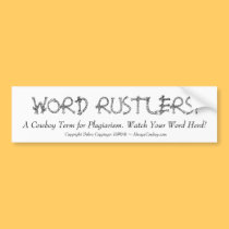 WORD RUSTLERS!!! - bumper sticker bumper stickers
