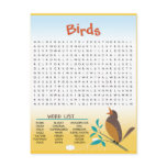 Word Search Activity Card postcards